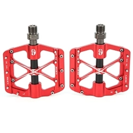 Alomejor Spares Alomejor Bicycle Pedal, Labor-saving Riding Roller Skating Mountain Bike Pedals Hollow and Lightweight 7 Cleats for Recreational Vehicles(red)