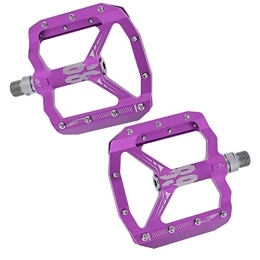 Alomejor Mountain Bike Pedal Alomejor Cycling Platform Pedals, Mountain Bike Pedals Bicycle Pedals CNC for Bicycle Replace(Purple)