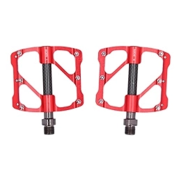 Alomejor Mountain Bike Pedal Alomejor Mountain Bike Pedals Road Bike Foot Rest Pedal Bicycle Lock Step 3 Bearings Pedals with Anti‑Slip Nails(red)