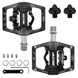 Alston Mountain Bike Pedal Alston Mountain Bike Pedals Dual Pedals SPD Pedals Compatible with Shimano SPD Cleats Platform 9 / 16 Non-Slip Bicycle Pedals for BMX Spin Exercise Peloton Trekking Mountain Cycling