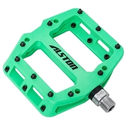 Alston Spares Alston Road Bicycle MTB Aluminum Strong Pedal, Super Powerful CR-MO 9 / 16" Spindle, Three Pcs Ultra Sealed Bearings FACE Off Pedals (Green)
