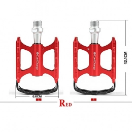 Blancho Mountain Bike Pedal Aluminium Alloy MTB Pedal Lightweight Durable Bike Bicycle Pedals (Red)