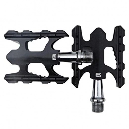 TYXTYX Mountain Bike Pedal Aluminum Alloy Bicycle Pedals 14mm General Thread, Antiskid Durable Lightweight DU Bearing Pedal - Black