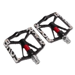 Syrisora Spares Aluminum Alloy Bike Pedals, Bicycle Black Pedals, 1 Pair Bike Pedals Aluminum Alloy Black Hollowed Non Slip Mountain Road Bicycle Accessories