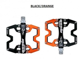 BGGPX Mountain Bike Pedal Aluminum Alloy CNC Light Cycling BMX Pedal MTB Mountain Bike Pedals 360 G / pair 6 Colors Optional MTB Bike Pedal (Color : Black and orange)