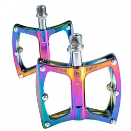 HZL Spares Aluminum Alloy Colorful Wide Platform Cycling Pedal, Anti-rust Sealed Bearing Mountain Road Stand Saddle, Mountain Pedals