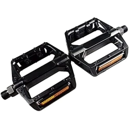 ROFRA Mountain Bike Pedal Aluminum Alloy Non-Slip Bicycle Pedals, Mountain Bike Pedal, Wide Platform Lightweight Flat Pedals, with Reflective Band Fixed Gear, 9 / 16 Inch,