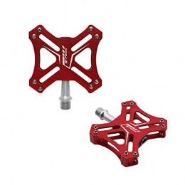 Lidada Mountain Bike Pedal Aluminum Alloy Pedals Bike Pedals Lightweight Bicycle Platform Ultra Sealed Bearings Platform for 9 / 16 MTB BMX Road Mountain Bike Cycle (Red, 1 Pair)