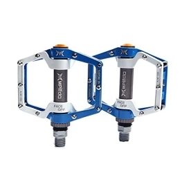 ROFRA Mountain Bike Pedal Aluminum Mountain Bike Pedals, 3 Bearings Bike Pedals, 9 / 16 Inch with Sealed Anti-Slip Durable, for MTB Road Bike. (Four Colors) (Blue)
