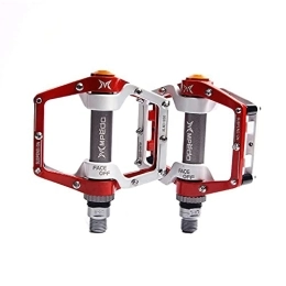 ROFRA Spares Aluminum Mountain Bike Pedals, 3 Bearings Bike Pedals, 9 / 16 Inch with Sealed Anti-Slip Durable, for MTB Road Bike. (Four Colors) (Red)