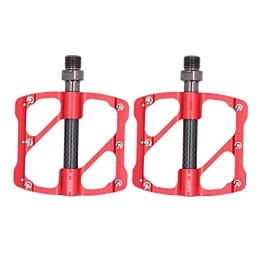 Gedourain Mountain Bike Pedal Aluminum Platform Pedals, Non‑slip Mountain Bike Pedals for Road Mountain BMX MTB Bike(Red)