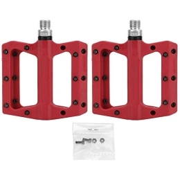 Alupre Mountain Bike Pedal Aluprey 1 Pair Nylon Plastic Mountain Bike Pedal Lightweight Bearing Pedals compatible with Bicycle(red)