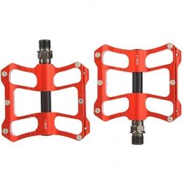 Alupre Spares Aluprey One Pair Aluminium Alloy Mountain Road Bike Lightweight Pedals Bicycle Replacement (Red&Black)