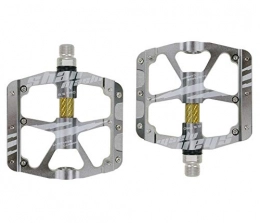 Anabei Spares Anabei Bicycle flat pedal golden pedal mountain bike pedal 3 bearing, Silver
