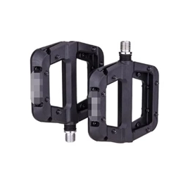 ANASRI Mountain Bike Pedal ANASRI TTRS store Bicycle Flat Pedal Nylon DU Seal Bearings Fit For BMX Fit For MTB Mountain Road Bike Cleats Pedal Anti-slip Flootrest Bicycle Parts (Color : Black pedal)