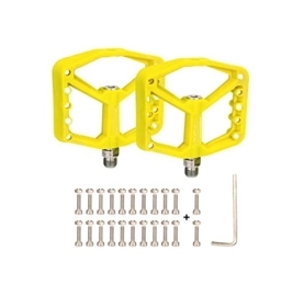 ANASRI Spares ANASRI TTRS store Bicycle Pedal Fit For Nylon Fiber Non-slip Mountain Road Mtb Bike Pedals Ultralight Cycling Bearing Big Pedal Bike Accessories Part (Color : Yellow Pedals)
