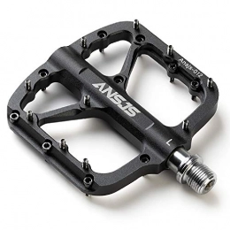ANSJS Spares ANSJS Mountain Bike Pedals, 3 Bearings Bike Pedals Platform Bicycle Flat Pedals 9 / 16" Pedals (A012Black)