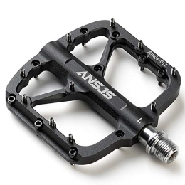 ANSJS Spares ANSJS Mountain Bike Pedals, 3 Bearings Bike Pedals Platform Bicycle Flat Pedals 9 / 16" Pedals Black MTB Pedals Metal Bike Pedals (A012Black)