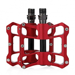 ANYWN Mountain Bike Pedal ANYWN Bike pedals - Mountain Bike Pedals - Aluminum CNC Bearing Bicycle Pedals - Road Bike Pedals with 16 Anti-skid Pins Lightweight Platform Pedals - Universal 9 / 16" Bike Pedal for BMX / MTB Bike, Red