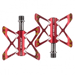 ANYWN Mountain Bike Pedal ANYWN Mountain Bike Pedals Flat Pedals Mountain Bike Pedals Platform Cycling Sealed Bearing Aluminum 9 / 16 Bicycle Pedals for MTB Mountain Bike, Red
