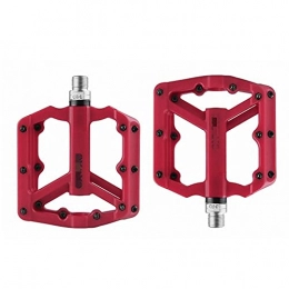 AQCRS Spares AQCRS Bicycle pedals for mountain biking on highways Pedal Bearing Bike Reflector XC Off-road pedal clip (Color : Dark red)