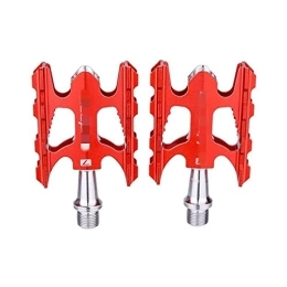 AQCRS Spares AQCRS Flat Bike Pedals Road Bicycle Pedals Aluminum Mountain Bike Pedals Wide Platform Pedals Parts (Color : Red)