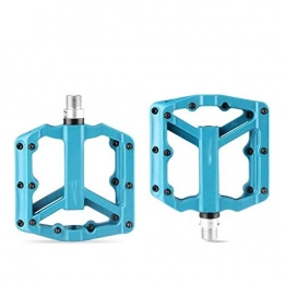 Aquila Spares Aquila Cycling Bike Pedals, Flat Pedals Nylon Bicycle Pedal Mountain Bike Platform Pedals 3 Sealed Bearings Cycling Pedals For Bicycle for Road Bike (Color : Blue)