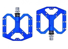 Aquila Spares Aquila Cycling Bike Pedals, Mountain Non-Slip Bike Pedals Platform Bicycle Flat Alloy Pedals 9 / 16" 3 Bearings For Road Fixie Bikes for Road Bike ( Color : Blue )