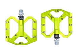 Aquila Spares Aquila Cycling Bike Pedals, Mountain Non-Slip Bike Pedals Platform Bicycle Flat Alloy Pedals 9 / 16" 3 Bearings For Road Fixie Bikes for Road Bike ( Color : Green )