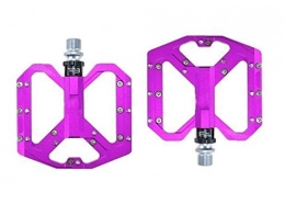 Aquila Spares Aquila Cycling Bike Pedals, Mountain Non-Slip Bike Pedals Platform Bicycle Flat Alloy Pedals 9 / 16" 3 Bearings For Road Fixie Bikes for Road Bike ( Color : Purple )