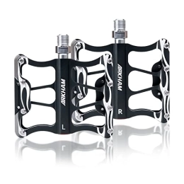 Arkham Spares Arkham Cycling Bike Pedals, 3 Sealed Bearings, 9 / 16'' Axis CNC aluminum, With Free installation Tool, for e-bikes, mountain bikes, racing bikes.etc(black, a pair)