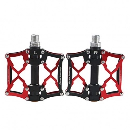 Asdflina Mountain Bike Pedal Asdflina Cycling Equipment Accessories Bicycle Pedal Bearing Palin Mountain Bike Pedals Non-slip Pedal Platform Bicycle Flat Alloy Pedals (Color : Red and black)
