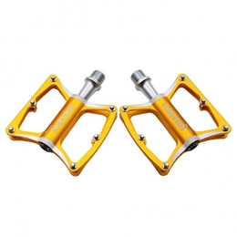 ASKLKD Spares ASKLKD Bike Bicycle Pedal 3 Sealed Bearings Aluminum Alloy Non-Slip Durable 9 / 16" for Road / Mountain / MTB / BMX Bike 1 Pair Cycling accessories (Color : Gold)