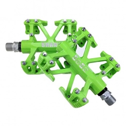 ASKLKD Mountain Bike Pedal ASKLKD Bike Pedal Magnesium Alloy 9 / 16" Screw Thread Spindle Sealed Bearings Non-Slip Durable Ultra-Light Mountain Bike Pedal 1 Pair Cycling accessories (Color : Green)
