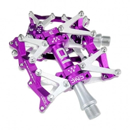 ASKLKD Spares ASKLKD Bike Pedals Bicycle PlatformSealed Bearing Antiskid Aluminum Alloy Universal 9 / 16" For Mountain Bikes Road Bikes Cycling accessories (Color : Purple)
