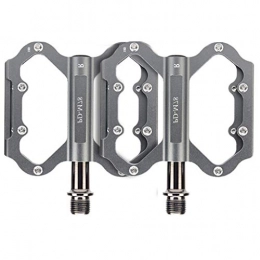 ASKLKD Mountain Bike Pedal ASKLKD Mountain Bike Bicycle Pedal Non-slip Durable Aluminum Alloy Bearing Bicycle Bicycle Accessories-1 Pair Cycling accessories (Color : Gray)