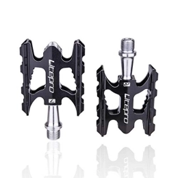 ASKLKD Spares ASKLKD Mountain Bike Pedals Aluminum Alloy Non-slip Durable for 9 / 16" Cycling MTB BMX Mountain Road Bike Pedals 1 Pair Cycling accessories (Color : Black)