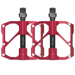 ASUD Spares ASUD Aluminium CNC Bike Platform Pedals Lightweight Road Cycling Bicycle Pedals for MTB BMX, Red