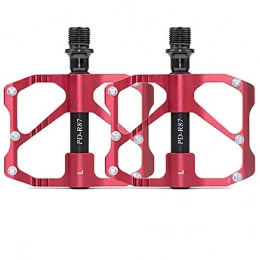 ASUD Spares ASUD Bicycle Pedals, Aluminium CNC Bike Platform Pedals Lightweight Road Cycling Bicycle Pedals for MTB BMX, Red
