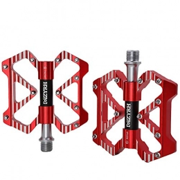 ASUD Spares ASUD Lightweight Mountain Bike Pedals Aluminum alloy 9 / 16 Inch Flat Platform Non-Slip for Downhill and Dirt - Compatible with BMX, Road Bicycle and MTB, Red