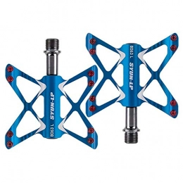 ASUD Spares ASUD Lightweight Mountain Bike Pedals Main aluminum alloy 9 / 16 Inch Flat Platform Non-Slip for Downhill and Dirt - Compatible with BMX, Road Bicycle and MTB, Blue