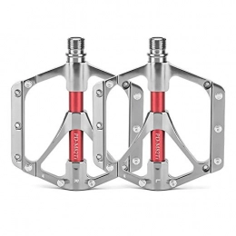 ASUD Mountain Bike Pedal ASUD Mountain Bike Pedals, Ultra Strong Colorful CNC Machined 9 / 16" Cycling Sealed 3 Bearing Pedals, Silver
