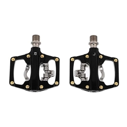 Autuncity Spares Autuncity Dual Sided Platform Pedals, High Strength Wear Resistant Non Slip Multi Use Mountain Bike Pedal Aluminum Alloy for Cycling(Black (boxed))