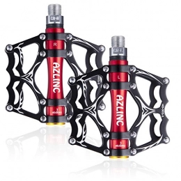 Azlinc MTB Pedal Aluminium Non-slip Pedals Bmx Mountain Bike Road Bike Pedals 9/16 Bicycle Pedals with 3 Sealed Bearing