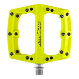 AZONIC Mountain Bike Pedal AZONIC Blaze MTB Pedals Yellow | Extremely Durable Bicycle Pedals Made of Fibre-Reinforced Nylon | Flat Pedal with Interchangeable Steel Pins | Suitable for Mountain Bike, E-Bike, BMX Bike etc.