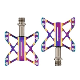 AZPINGPAN Spares AZPINGPAN Plating Color Bicycle Pedals丨9 / 16 Inch Butterfly Type Chrome-molybdenum Steel Shaft Bearing Forest Seal Non-slip Mountain Bike Pedals丨lightweight Design With Stainless Steel Cleats