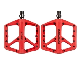 BaiHogi Spares BAIHOGI Bicycle Mountain Bike Pedals Ultralight Seal Bearings M42 Nylon Flat Platform Anti-Slip for MTB Road Cycling Accessorie (Color : Red)