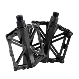 Baoludz Bike Pedals 9/16 Inch Threaded Mountain Bike Aluminum Alloy Pedal with 16 Anti-Slip Pins for Mountain Road Bikes and Straddle Bikes (Black)