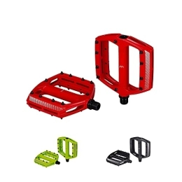 BBB Mountain Bike Pedal BBB Cycling Mountain Bike Pedals Flat 9 / 16" I MTB Pedals With Removable Grip Pins And Large Aluminium Platform I Black / Red / Neon I CoolRide BPD-36