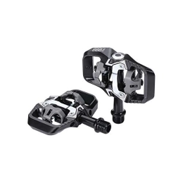 BBB Cycling Mountain Bike Pedal BBB Cycling Mountain Bike SPD Pedals and Cleats 9 / 16" Durable Aluminium Cage Adjustable Tension for MTB E-MTB TrailMount BPD-71, Matt Black